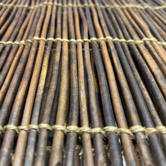 Wood Reed Twig Placemats Set of 4 Natural Tropical Tiki Bar Brown 20" x 14" - Picture 3 of 11